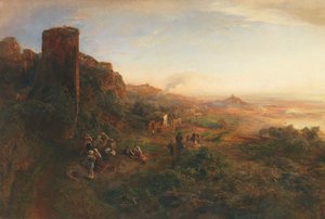 Oswald Achenbach Ambiance du soir dans les montagnes albanaises - Oswald Achenbach