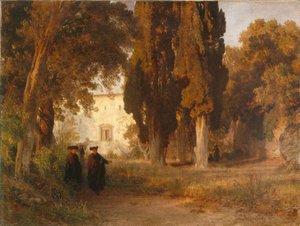 Le jardin du monastère, après 1857 - Oswald Achenbach