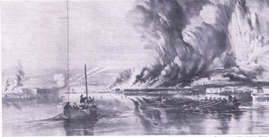 La chute de Sébastopol et la retraite des Russes, 8 septembre 1855, illustration de British Battles on Land and Sea, 1915 - Oswald Walters Brierly