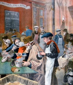 Charité des étudiants, la soupe populaire à Butte-aux-Cailles, Paris, 1894 - Oswaldo Tofani