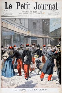Soldats français rentrant chez eux, France, 1897