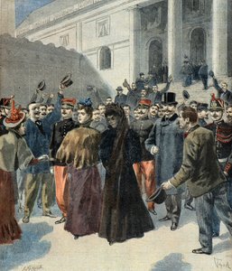 La veuve du colonel Hubert Henry sortant du palais de justice (affaire Dreyfus) - Oswaldo Tofani