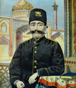 Portrait du Shah de Perse Shah Mozaffer Ed Dine (Gravure)