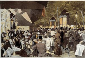 Les boulevards la nuit des élections terrasse de café. D
