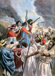 Les princesses royales prêchant la guerre sainte à Madagascar, 1894 - Oswaldo Tofani