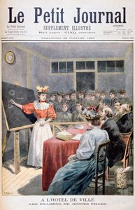 Jeunes filles passant des examens dans une mairie, France, 1895 - Oswaldo Tofani