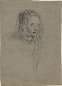 Jeune Femme avec Cheveux Tressés et Voile - Ottavio Leoni