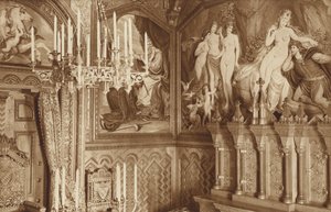 Château de Neuschwanstein du roi de Bavière, étude, images de la légende de Tannhäuser