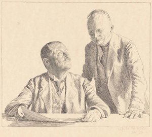 Double portrait des collectionneurs Guido von Usedom et Gustav von Houwald - Otto Greiner (signed by artist)