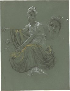 Jeune femme élégante en draperie classique - Otto Greiner
