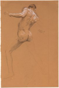Homme nu debout de dos - Otto Greiner