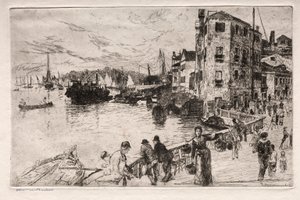 Eaux-fortes de Venise : Quartiers de Castello, Riva, 19ème siècle - Otto H. Bacher