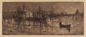 Une soirée pluvieuse à Venise, vers 1880 - Otto Henry Bacher