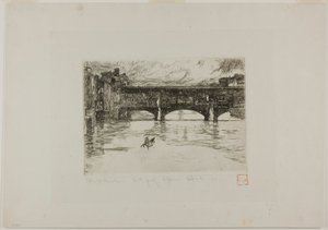 Ponte Vecchio, plaque détruite - Otto Henry Bacher