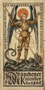 Toi, esprit allemand, Saint Michel, aide à écraser le ver - Otto Hupp