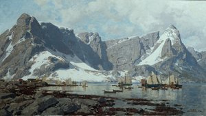 Paysage enneigé de Reine, Lofoten
