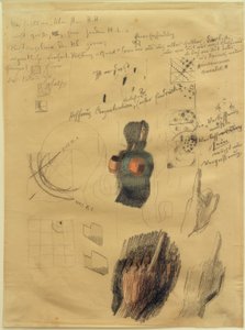 Feuille de croquis avec études de composition et de mains pour Mains levées (Réponses)