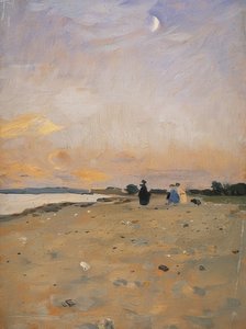 Paysage fluvial avec croissant de lune (Paysage côtier sur Juist), 1885 ou vers 1889