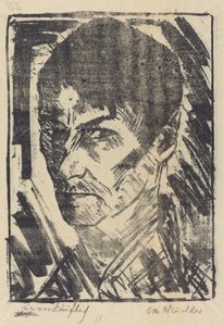 Autoportrait tourné à gauche - Otto Müller