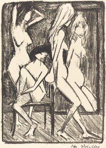 Trois filles devant un miroir