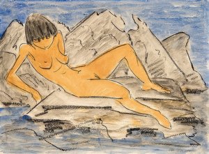 Nu féminin couché près de l