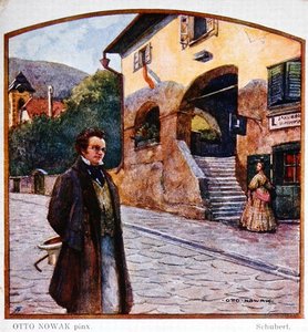 Franz Peter Schubert (1787-1828) devant la maison du cordonnier, vers 1910 - Otto Robert Nowak