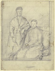 Double portrait : figure debout et figure assise - Otto Scholderer
