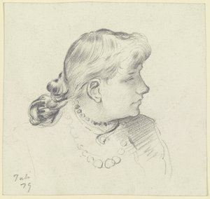 Tête de jeune fille de profil - Otto Scholderer