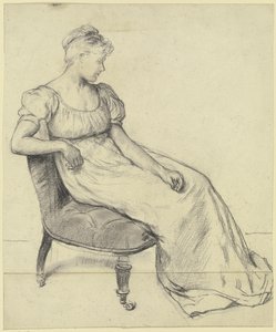 Femme assise, tirée de « Préparation pour le bal costumé » - Otto Scholderer