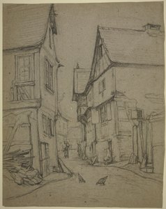 Rue du village à Kronberg - Otto Scholderer