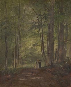 Intérieur de forêt avec personnages - Otto Seitz