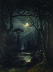 Scène boisée au clair de lune - Ottoman School
