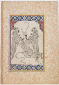Ange volant avec coupe et flacon de vin - Ottoman School