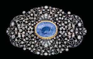 Broche ottomane incrustée de diamants et de saphirs - Ottoman School