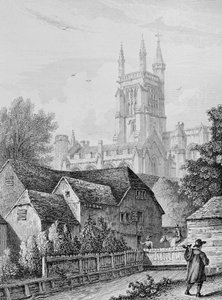 Tour du collège, bibliothèque et moulin Winchester, c.1830 - Owen Brown Carter