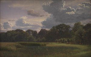 Orage approchant sur le jardin de Nysø et le parterre - P.C. Skovgaard