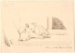 Deux chats endormis - P.C. Skovgaard