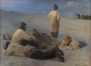 Pêcheurs à la plage de Skagen