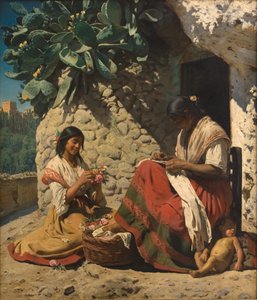 Deux femmes gitanes devant leur cottage. Espagne - Peder Severin Krøyer