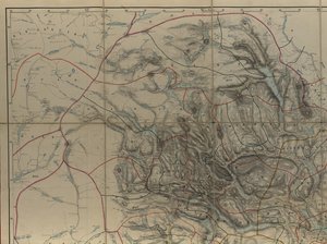 Carte de la collection de cartes de la Bibliothèque nationale. La carte a été dessinée à la main (après 1846) et montre le Telemark - P. A. Munch