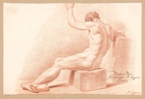 Nu masculin assis, vu de dos (3e prix 1807) - P. Luypen