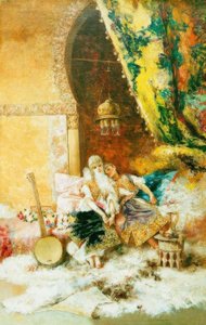 Scène de palais avec dames du harem - Pablo Salinas