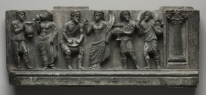 Relief bacchanal, Pakistan, Gandhara, région de Buner, début de la période Kushan (1-320 après J.-C.) - Pakistani School