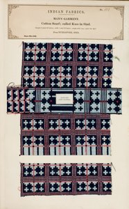 Échantillon de foulard en coton de Nurrapore au Sind, de The Collection of the Textile Manufacturers of India, par John Forbes Watson, publié en 1866 - Pakistani School