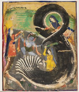 Krishna et le naga Kaliya