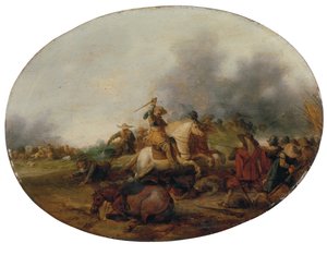 Escarmouche de cavalerie avec un cheval tombé, 1637