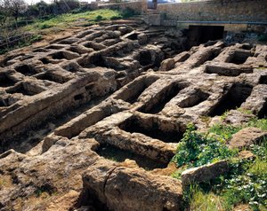 Ruines de la nécropole chrétienne dans la vallée des Temples, 4ème au 5ème siècle. Agrigente, Agrigente. Sicile Italie - Paleo Christian