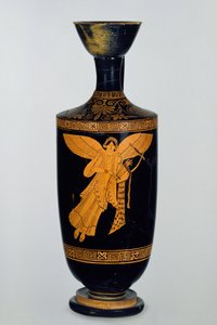 Lécythe à figures rouges attiques décorée d