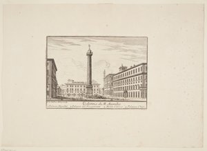 Colonne de M. Aurélio. 1. Palais Niccolini. 2. Palais du Vice-gérant. 3. Monte Citorio. 4. Palais Chigi - Paolo Anesi