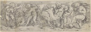 Satyre ivre et putti